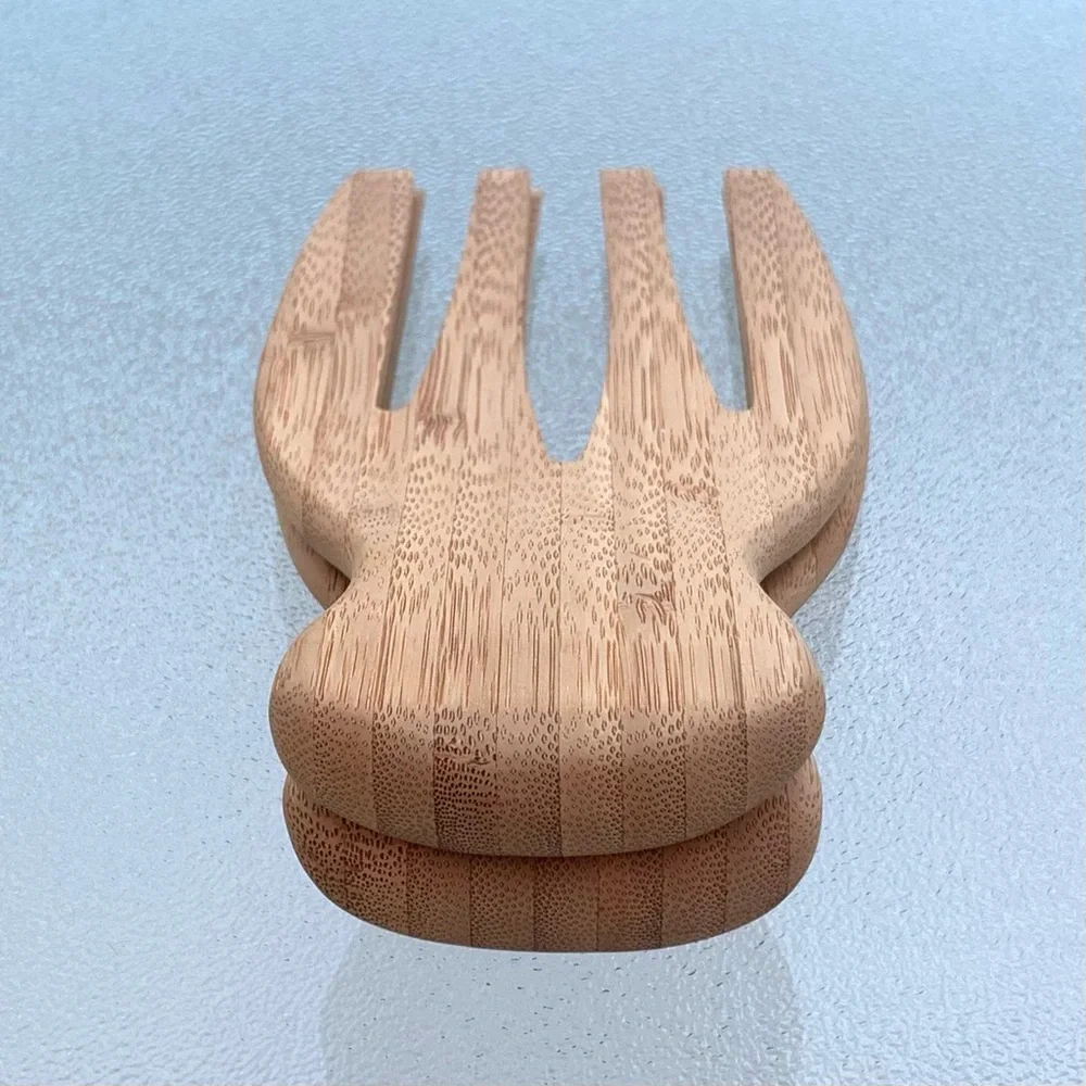Wooden Bamboo Salad Hands Serving Utensils